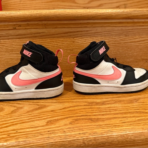 Nike Court Black and Pink Mid top Sneakers with Velcro closure - Picture 2 of 13